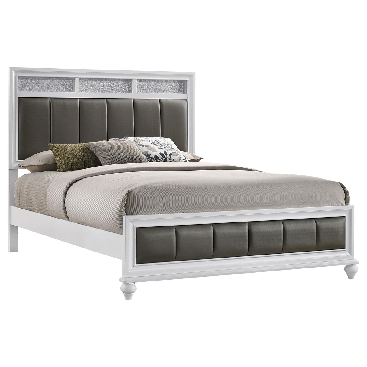  Coaster Furniture Barzini 205891Q Wood Queen Panel Bed - White IMAGE 2