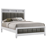  Coaster Furniture Barzini 205891Q Wood Queen Panel Bed - White IMAGE 2