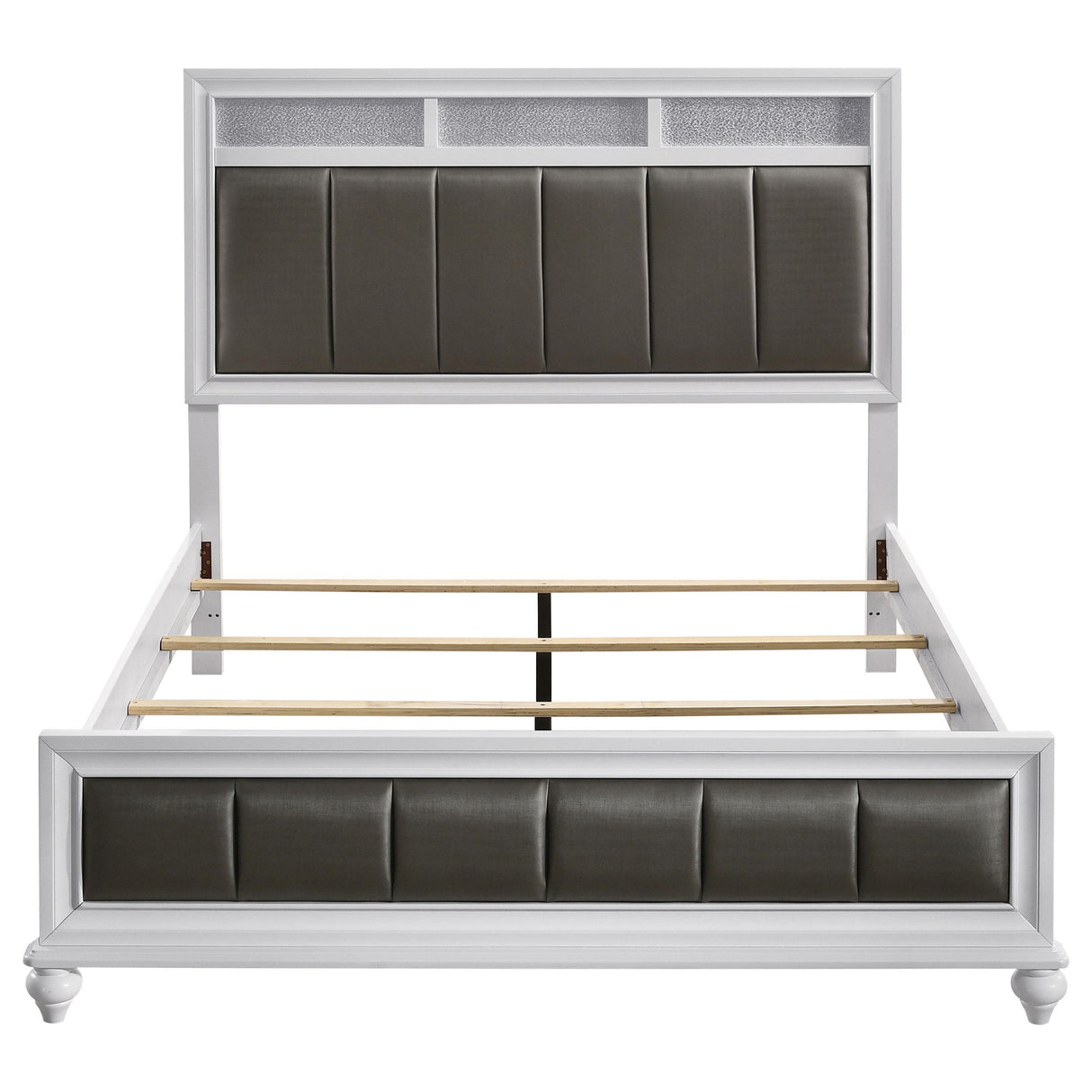  Coaster Furniture Barzini 205891Q Wood Queen Panel Bed - White IMAGE 3