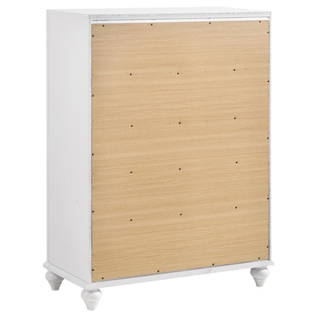  Coaster Furniture Barzini 205895 5-Drawer Bedroom Chest - White IMAGE 5