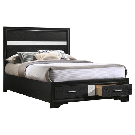  Coaster Furniture Miranda 206361F 51-inch Wood Full Storage Panel Bed - Black IMAGE 2