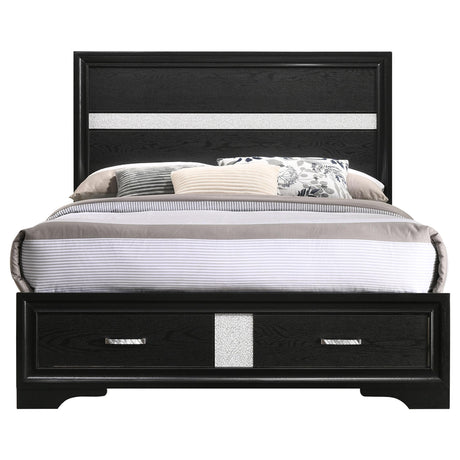  Coaster Furniture Miranda 206361F 51-inch Wood Full Storage Panel Bed - Black IMAGE 4