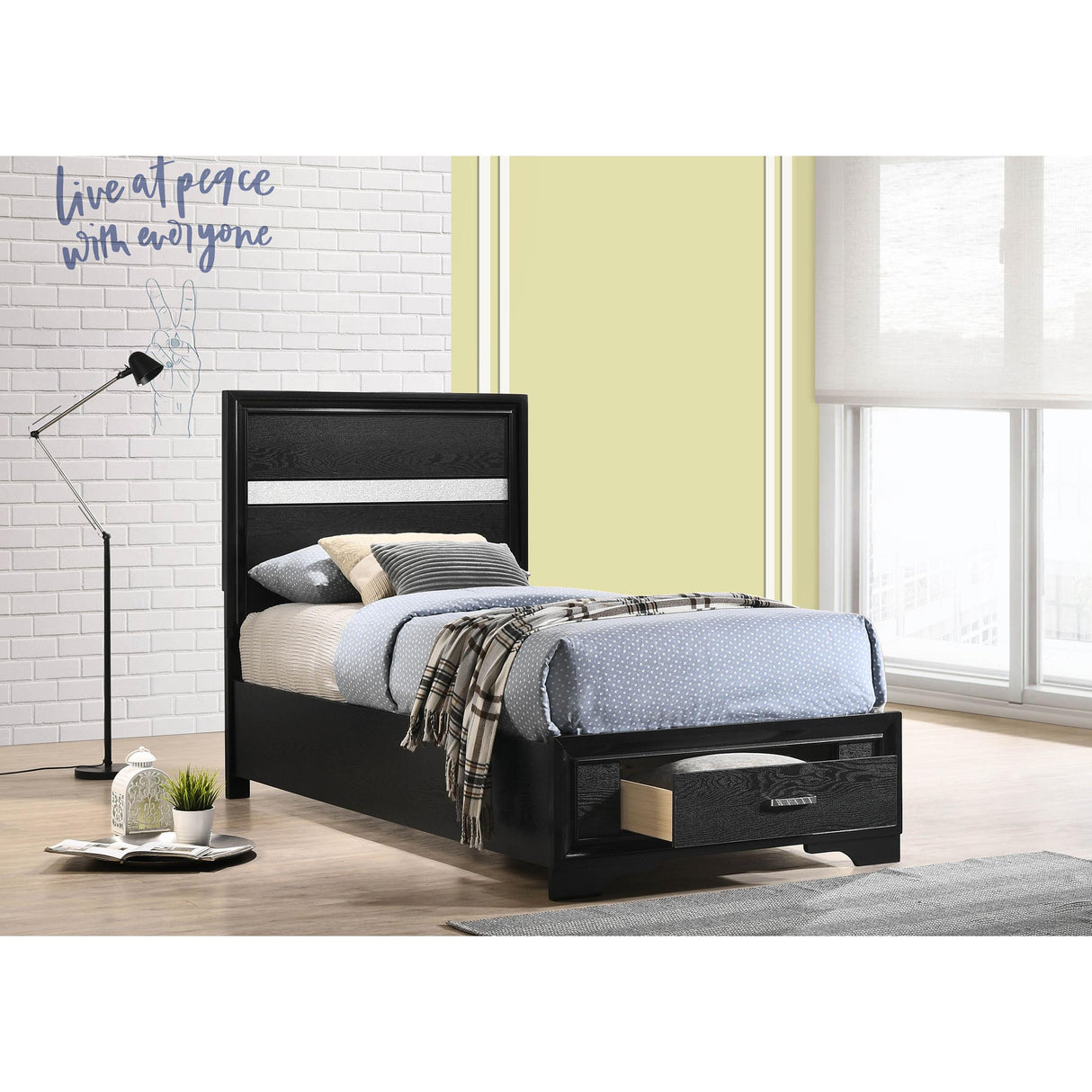  Coaster Furniture Miranda 206361T 51-inch Wood Twin Storage Panel Bed - Black IMAGE 10
