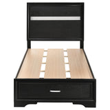  Coaster Furniture Miranda 206361T 51-inch Wood Twin Storage Panel Bed - Black IMAGE 3
