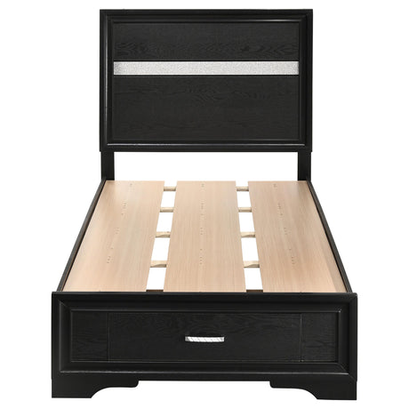  Coaster Furniture Miranda 206361T 51-inch Wood Twin Storage Panel Bed - Black IMAGE 3