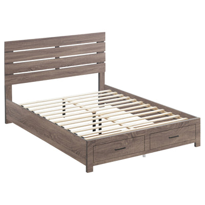  Coaster Furniture Brantford 207040Q Wood Queen Storage Panel Bed - Barrel Oak IMAGE 1
