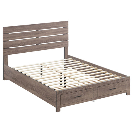  Coaster Furniture Brantford 207040Q Wood Queen Storage Panel Bed - Barrel Oak IMAGE 1
