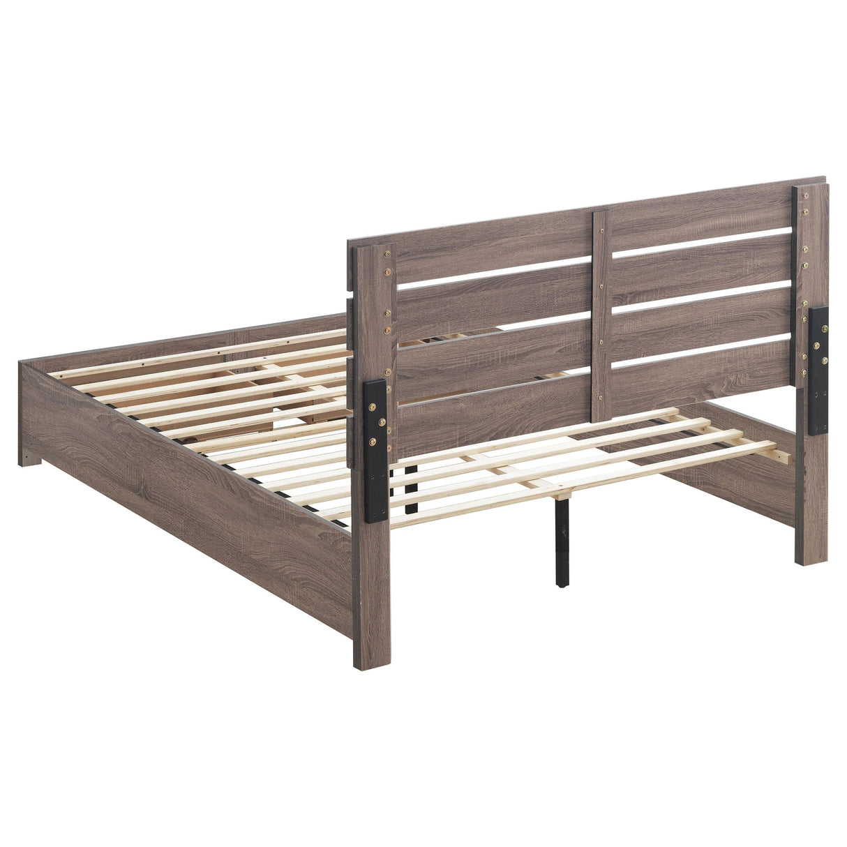  Coaster Furniture Brantford 207040Q Wood Queen Storage Panel Bed - Barrel Oak IMAGE 3
