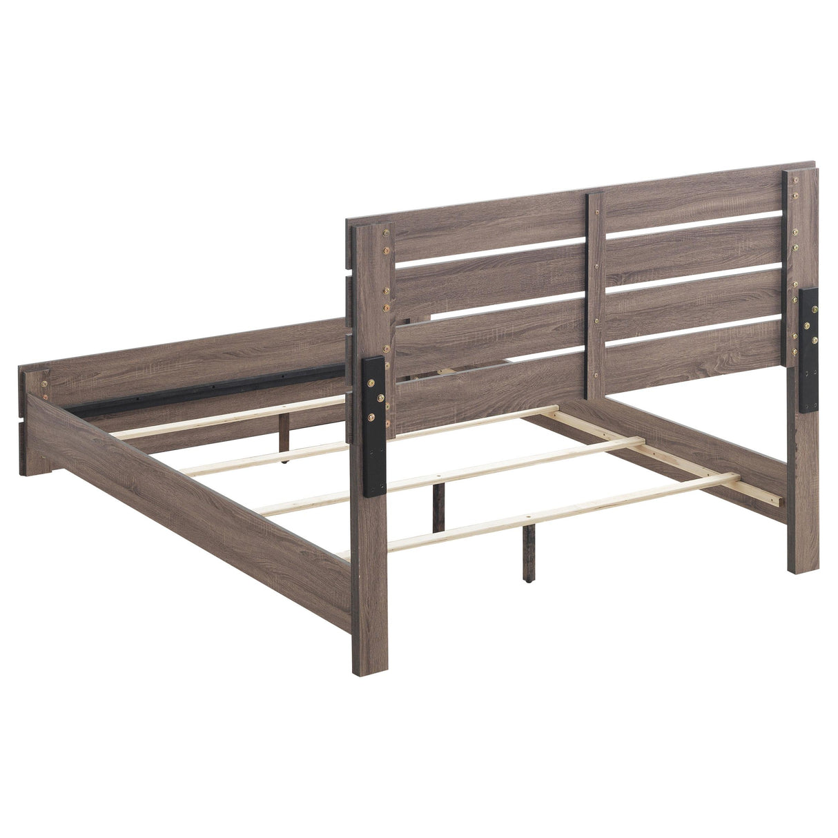  Coaster Furniture Brantford 207041Q Wood Queen Panel Bed - Barrel Oak IMAGE 3