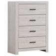  Coaster Furniture Brantford 207055 4-Drawer Bedroom Chest - Coastal White IMAGE 1