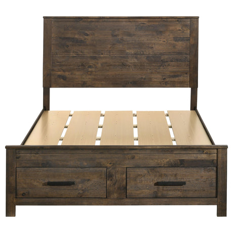  Coaster Furniture Woodmont 222631Q Wood Queen Storage Panel Bed - Rustic Golden Brown IMAGE 3