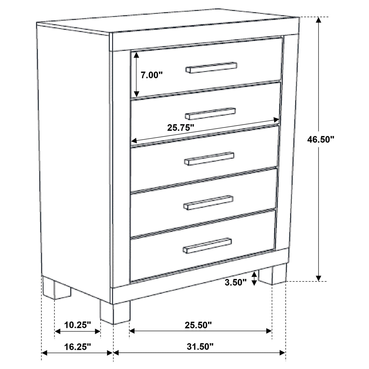  Coaster Furniture Woodmont 222635 5-Drawer Bedroom Chest - Rustic Golden Brown IMAGE 10