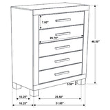  Coaster Furniture Woodmont 222635 5-Drawer Bedroom Chest - Rustic Golden Brown IMAGE 10