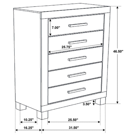  Coaster Furniture Woodmont 222635 5-Drawer Bedroom Chest - Rustic Golden Brown IMAGE 10