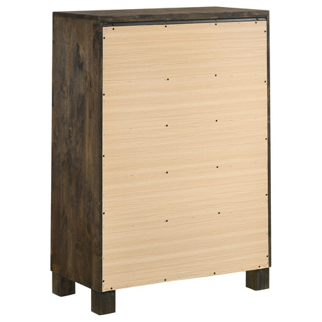  Coaster Furniture Woodmont 222635 5-Drawer Bedroom Chest - Rustic Golden Brown IMAGE 5
