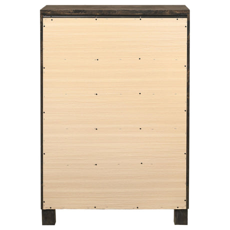  Coaster Furniture Woodmont 222635 5-Drawer Bedroom Chest - Rustic Golden Brown IMAGE 6