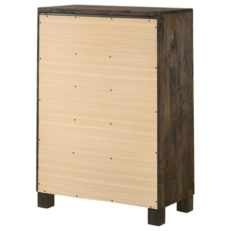  Coaster Furniture Woodmont 222635 5-Drawer Bedroom Chest - Rustic Golden Brown IMAGE 7