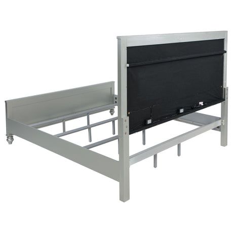  Coaster Furniture Gunnison 223211KE Wood Eastern King LED Panel Bed - Silver Metallic IMAGE 7
