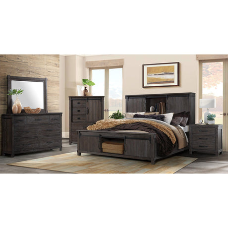  Elements International Scott SC300NS Nightstand with USB Ports - Walnut IMAGE 9