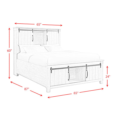  Elements International Scott SC370QB Queen Platform Storage Bed - Walnut IMAGE 12