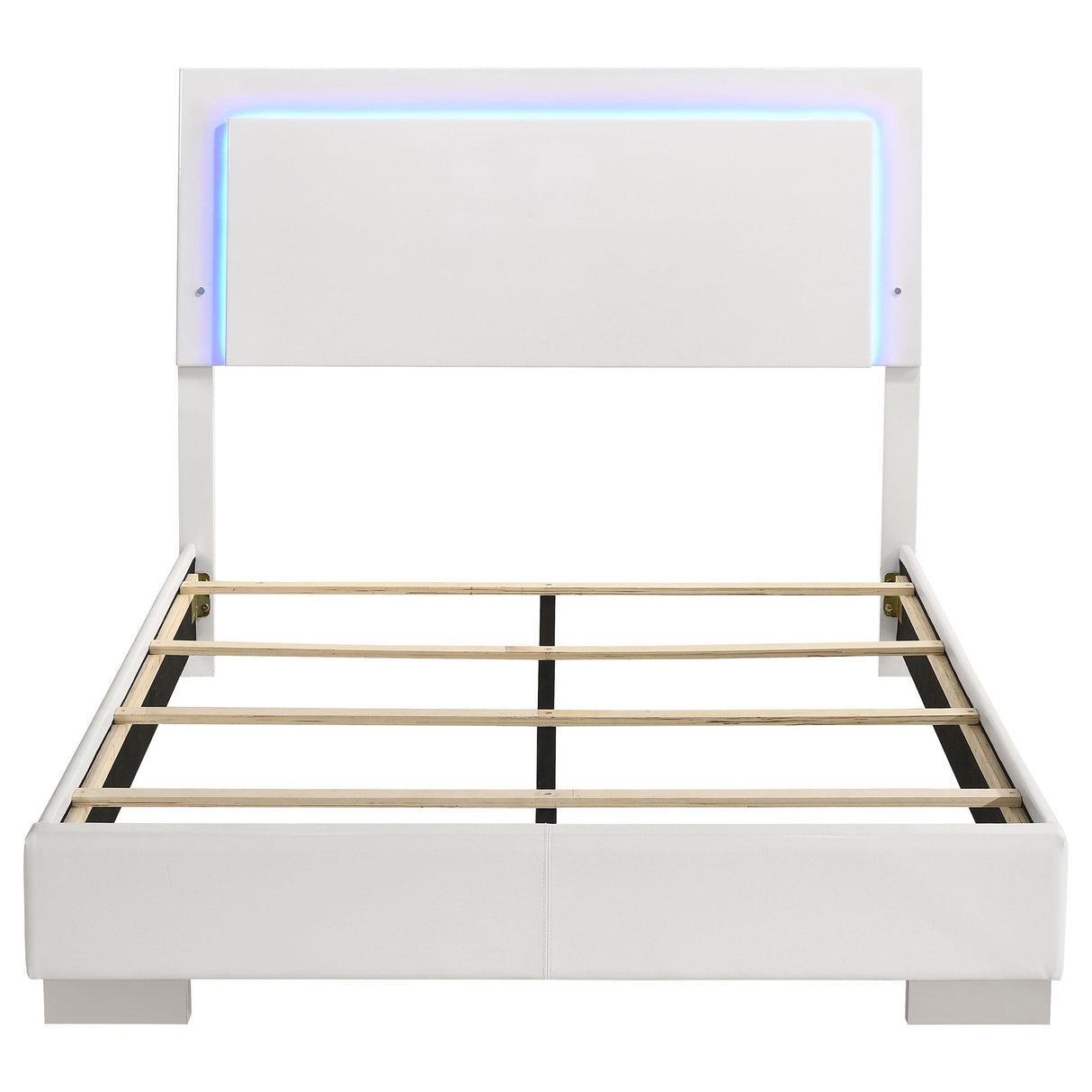  Coaster Furniture Felicity 203500F Wood Full LED Panel Bed - White High Gloss IMAGE 3