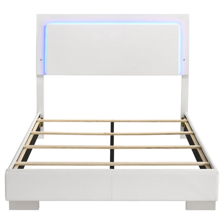  Coaster Furniture Felicity 203500F Wood Full LED Panel Bed - White High Gloss IMAGE 3