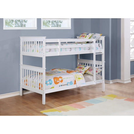  Coaster Furniture Chapman 460244N Wood Twin Over Twin Bunk Bed - White IMAGE 4