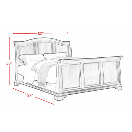  Elements International Cameron CM750KSB King Sleigh Bed - Cherry IMAGE 3