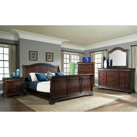  Elements International Cameron CM750QSB Queen Sleigh Bed - Cherry IMAGE 2