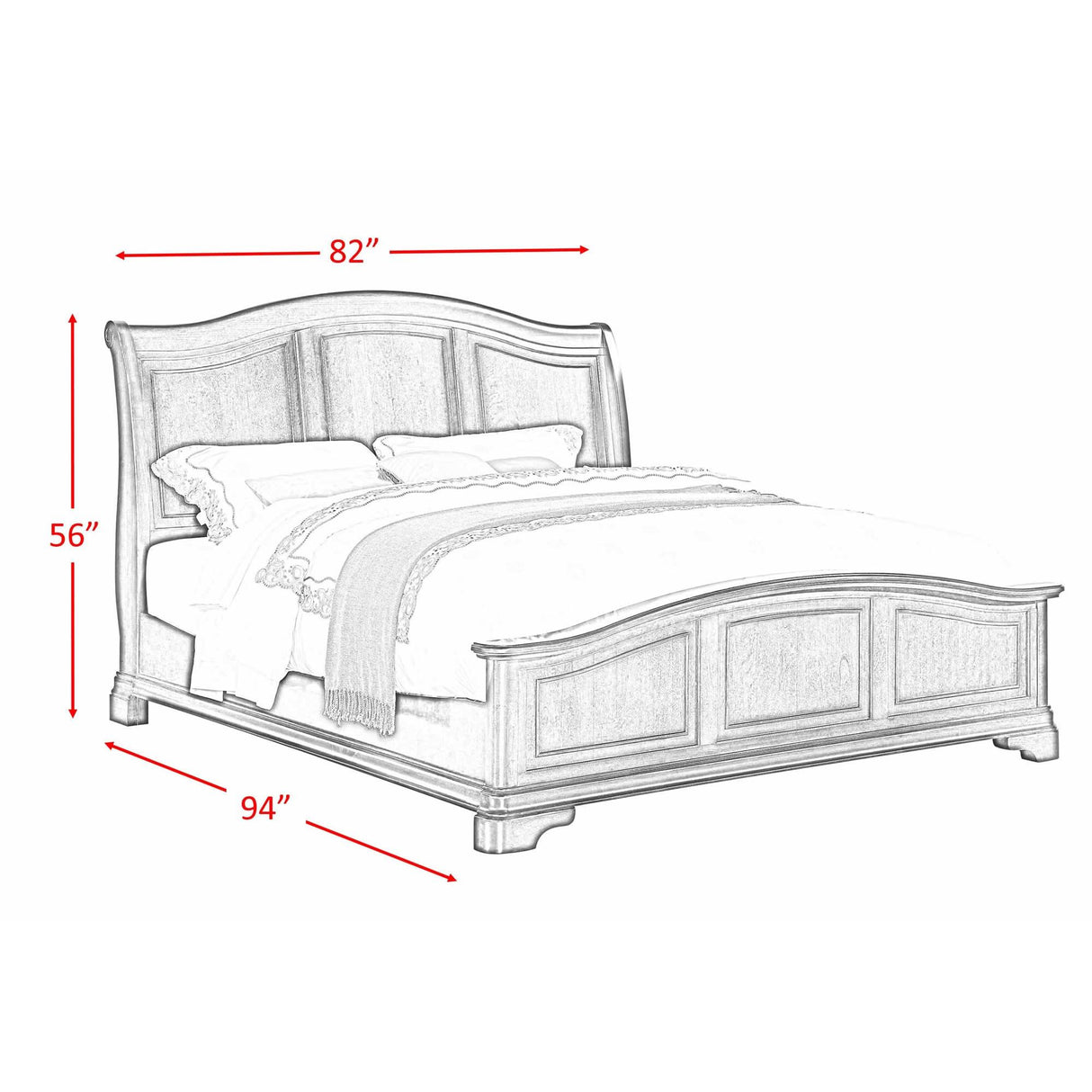  Elements International Cameron CM750KB King Panel Bed - Cherry IMAGE 3