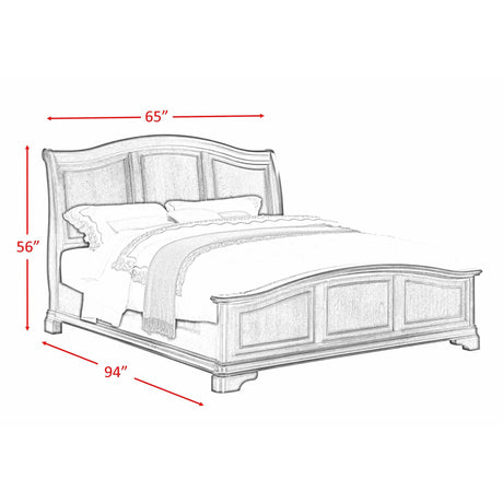  Elements International Cameron CM750QB Queen Panel Bed - Cherry IMAGE 3