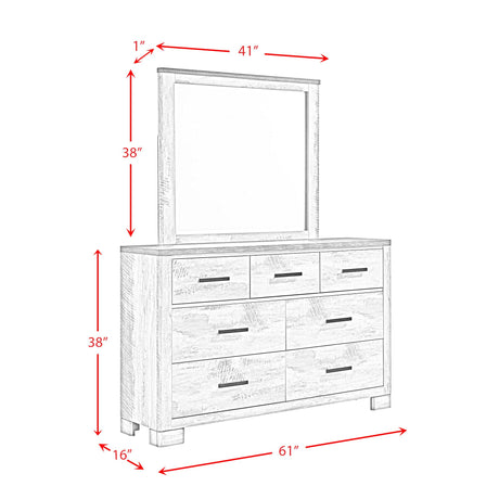  Elements International Millers Cove MC300DRMR Dresser with Mirror IMAGE 12