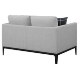  Coaster Furniture Apperson 508682 Upholstered Track Arm Loveseat - Light Grey IMAGE 7