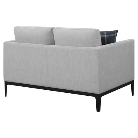  Coaster Furniture Apperson 508682 Upholstered Track Arm Loveseat - Light Grey IMAGE 7