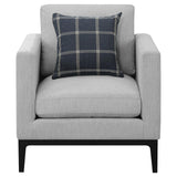  Coaster Furniture Apperson 508683 Upholstered Track Arm Accent Chair - Light Grey IMAGE 3