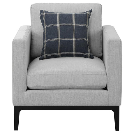  Coaster Furniture Apperson 508683 Upholstered Track Arm Accent Chair - Light Grey IMAGE 3