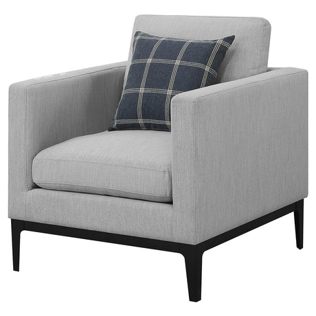  Coaster Furniture Apperson 508683 Upholstered Track Arm Accent Chair - Light Grey IMAGE 4
