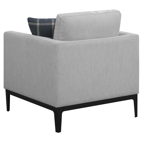  Coaster Furniture Apperson 508683 Upholstered Track Arm Accent Chair - Light Grey IMAGE 6