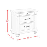  Elements International Slater SR600NS 3-Drawer Nightstand with USB Ports - White IMAGE 12