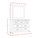  Elements International Slater SR600DRMR Dresser with Mirror - White IMAGE 14