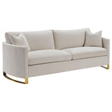  Coaster Furniture Corliss 508821 Upholstered Curved Track Arm Sofa - Beige IMAGE 1