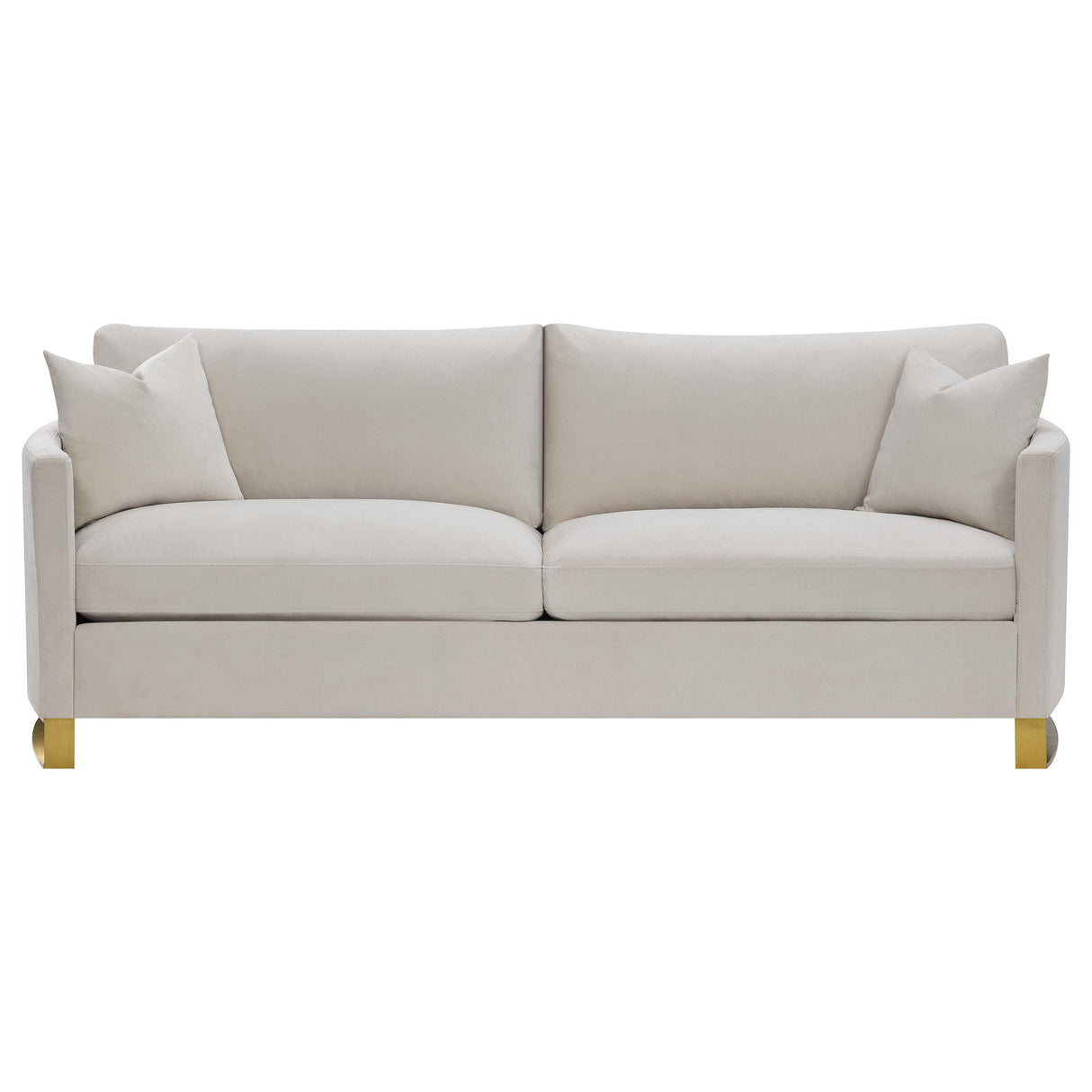  Coaster Furniture Corliss 508821 Upholstered Curved Track Arm Sofa - Beige IMAGE 2