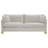  Coaster Furniture Corliss 508821 Upholstered Curved Track Arm Sofa - Beige IMAGE 2