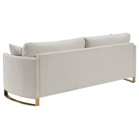  Coaster Furniture Corliss 508821 Upholstered Curved Track Arm Sofa - Beige IMAGE 5