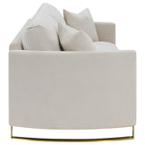  Coaster Furniture Corliss 508821 Upholstered Curved Track Arm Sofa - Beige IMAGE 7