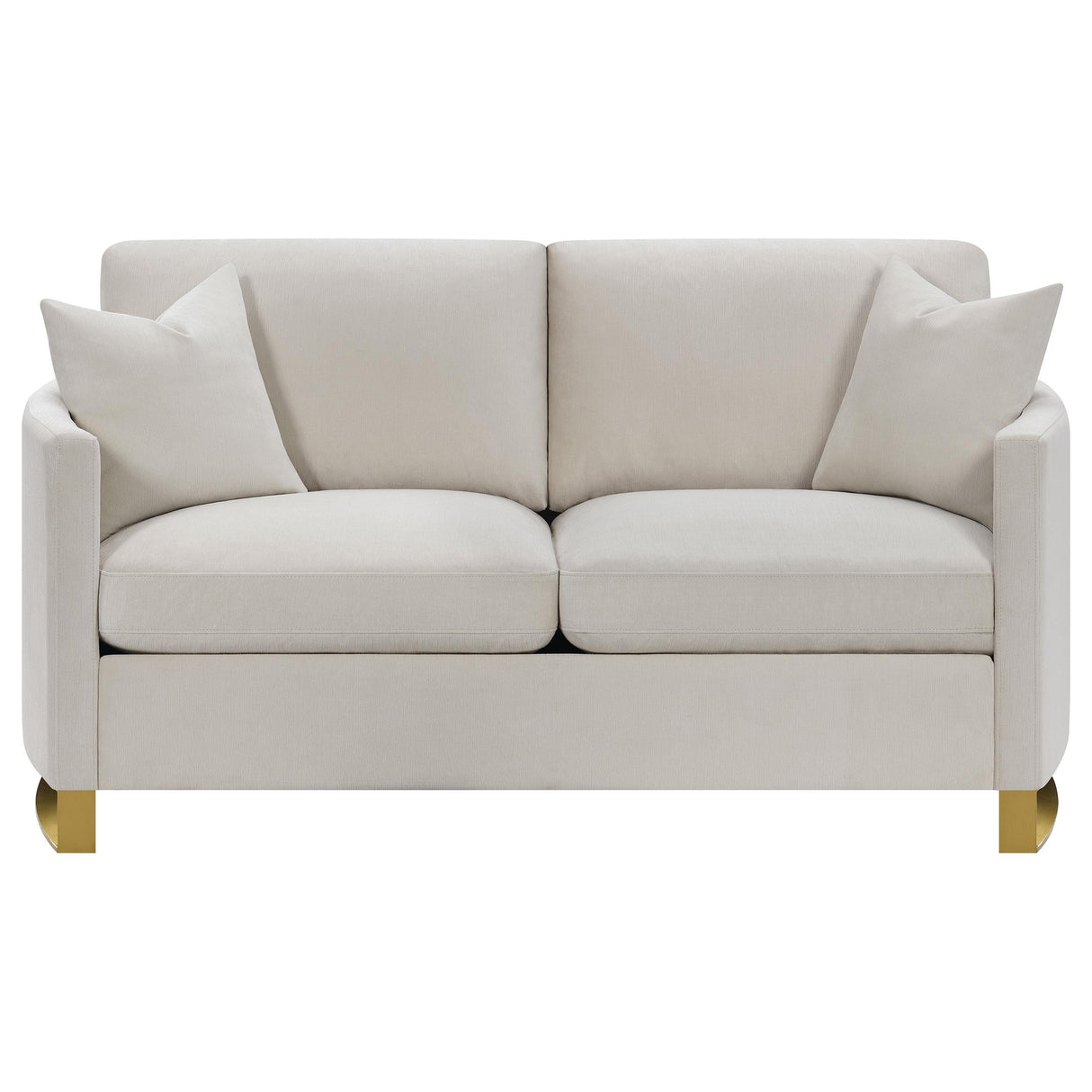  Coaster Furniture Corliss 508822 Upholstered Curved Track Arm Loveseat - Beige IMAGE 2