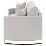  Coaster Furniture Corliss 508822 Upholstered Curved Track Arm Loveseat - Beige IMAGE 4