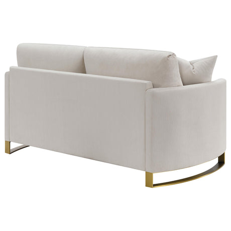  Coaster Furniture Corliss 508822 Upholstered Curved Track Arm Loveseat - Beige IMAGE 6