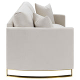  Coaster Furniture Corliss 508822 Upholstered Curved Track Arm Loveseat - Beige IMAGE 7