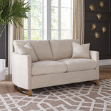  Coaster Furniture Corliss 508822 Upholstered Curved Track Arm Loveseat - Beige IMAGE 8